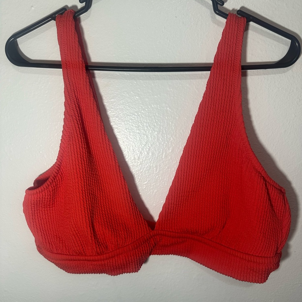 Aerie - Red Ribbed Bikini Top - Size XXL